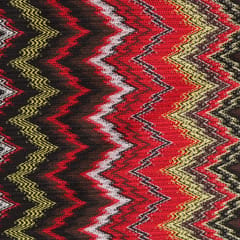 Red Toned Multicoloured Woolen Zig-Zag Print