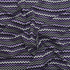 Purple and Black Woolen Zig-Zag Print