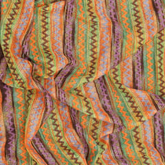 Warm Toned Multicoloured Woolen Zig-Zag Print