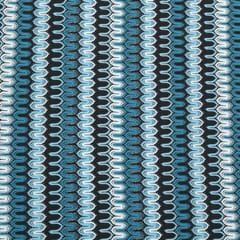 Ocean Toned Shimmer Multicoloured Woolen Zig-Zag Print