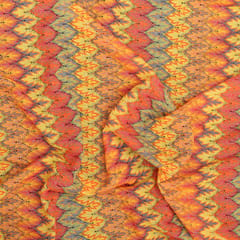 Warm Pastel Toned Shimmer Multicoloured Woolen Zig-Zag Print