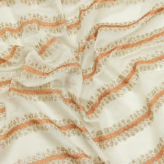 Pearl White Chanderi Silk with Powder Blue Embroidery