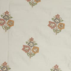 Pearl White Chanderi Silk with Pastel Embroidery (image no 2042 no barcode)