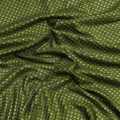 Olive Green Nokia Silk Embroidery with sequins work