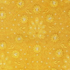 Dandelion Yellow Nokia Silk Embroidery with sequins work
