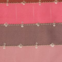 Pastel Pink Multicoloured Chinon Fabric with Sequins Embroidery