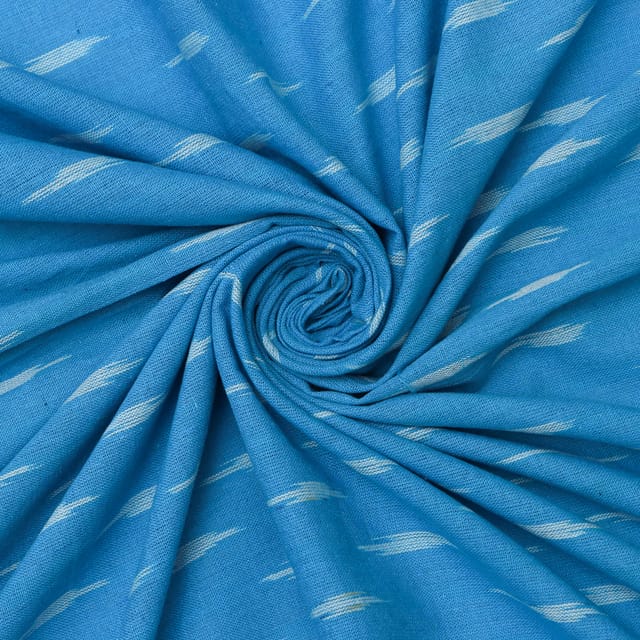 Blue Cotton Ikat Print Fabric