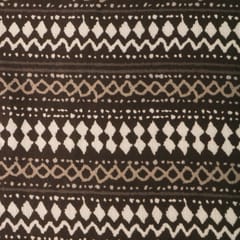 Chocolate Brown Silk Mint Stripe Print Fabric