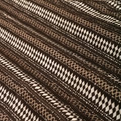 Chocolate Brown Silk Mint Stripe Print Fabric