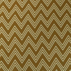 Moss Green Glace Cotton Stripe Zigzak Pattern Print Fabric