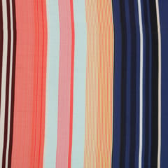Beaitifull Multicolour Stripe Print Glace Cotton Fabric