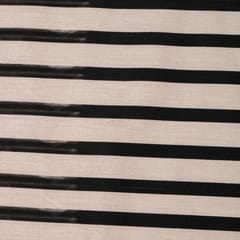 Black & Nude Glace Cotton Stripe Print Fabric