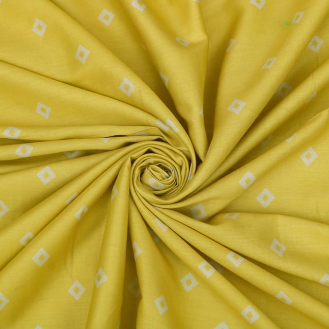 Macaroon Yellow Glace Cotton Print Fabric