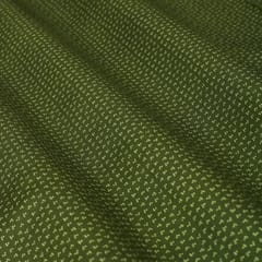 Olive Green Glace Cotton White Print Print Fabric