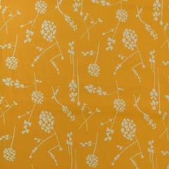Butter Yellow Glace Cotton Floral Print Fabric