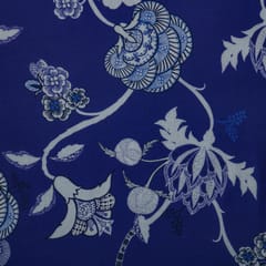 Indigo Glace Cotton Floral Print Fabric