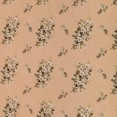 Light Peach Glace Cotton Floral Print Fabric