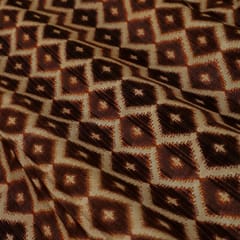Coffee Glace Cotton Diamond Pattern Print Fabric