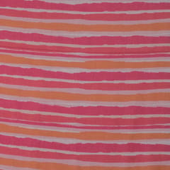 Bubblegum Pink Glace Cotton Stripe Print Fabric