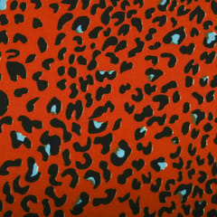 Almond Brown Leopard Print Crepe Fabric