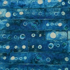 Blue-Toned Contemporary Print Crepe Fabric