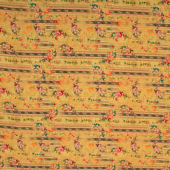 Canary Yellow Floral Print Glace Cotton