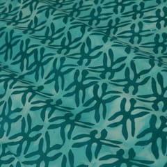 Turquoise Blue Ethnic Batik Print Cotton Fabric