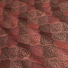 Chocolate Brown Ethnic Print Checkered Kota Loom