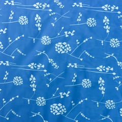 Cobalt Blue Ethnic Print Organza Fabric
