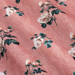 Rose Brown Floral Print Georgette Fabric