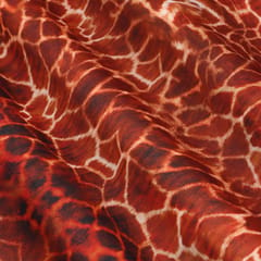 Almond Brown and White Print Georgette Fabric