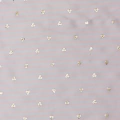Pearl White Satin Sequence Fabric