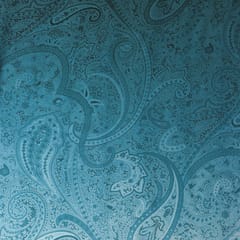 Steel Blue Floral Print Satin Fabric