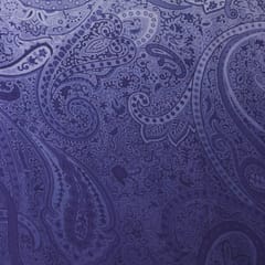 Indigo Blue Floral Print Satin Fabric
