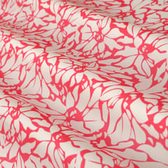 Candy Pink Abstract Print Organza Fabric