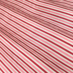Baby Pink and Maroon StripePrint Crepe Fabric
