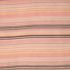 Pink and Black Stripe Print Organza Fabric