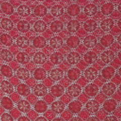 Hot Pink Contemporary Print Organza Fabric