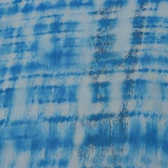 Sky Blue Print Organza Fabric