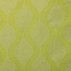 Fern Green Chanderi Silver Threadwork Embroidery Fabric
