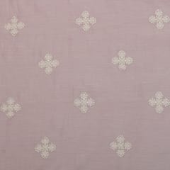 Lilac Chanderi Threadwork Embroidery Fabric