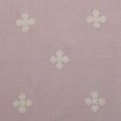Lilac Chanderi Threadwork Embroidery Fabric