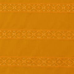 Canary Yellow Cotton Chanderi Thread sequins Embroidery Fabric
