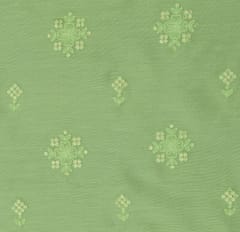 Grass Green Chanderi Thread Sequins Embroidery Fabric