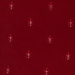 Marron Chanderi Booti Sequins Embroidery Fabric
