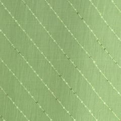 Chartreuse Green Chanderi Sequins Embroidery Fabric