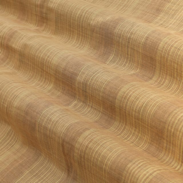Sandy Brown Chanderi Stripe Pintex Fabric