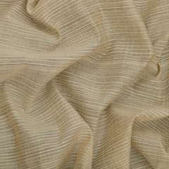 Wheat Chanderi Stripe Pintex Fabric