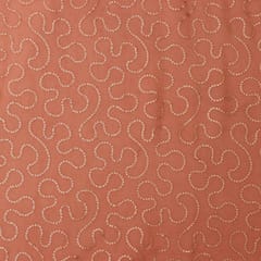 Starawberry Pink Chanderi Flowy Pattern Sequin Embroidery Fabric