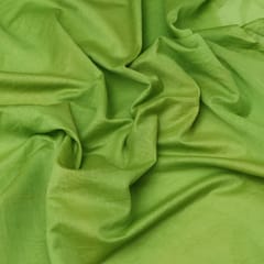 Parrot Green Chanderi Plain Fabric